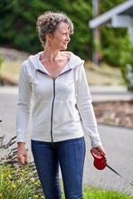 Load image into Gallery viewer, Women's Full Zip Hoodie in Natural White