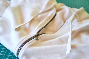 Women's Full Zip Hoodie in Natural White